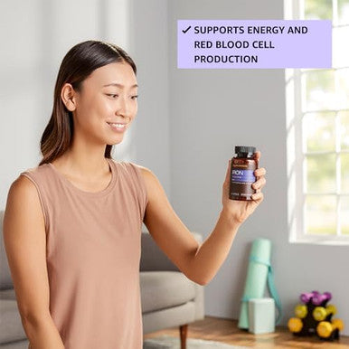 Elements Iron 18Mg Capsules, Supports Red Blood Cell Production, Vegan, 195 Count, 6 Month Supply (Packaging May Vary)
