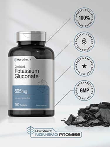 Horbaach Chelated Potassium Gluconate Supplement 300 Cap 595 Mg