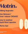 Motrin IB Liquid Gels - Pain Reliever with 200mg Ibuprofen for Muscle Aches Headache Backache Toothache Menstrual Cramps and Minor Arthritis Pain