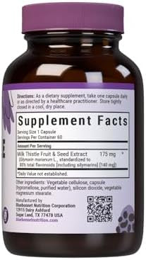 Bluebonnet Milk Thistle Fruit And Seed Extract Supplement 60 Count