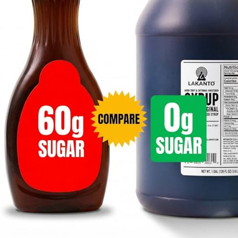 Lakanto Sugar Free Maple Flavored Syrup Sweetener with Monk Fruit and Erythritol, 128 fl oz