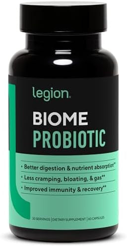 Legion Biome Probiotic Natural Probiotics Gut Health Supplement For Women & Men Probiotic Nutritional Supplements Help Reduce Bloating Cramping & Gas Colon Health Probiotic Pills 30 Servings