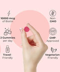LifeCentric Health Biotin Gummies for Adults Max Strength Biotin 10000mcg Chewable Biotin Supplement for Women and Men 100 Count Vegan Hair Gummies for Hair Skin and Nails