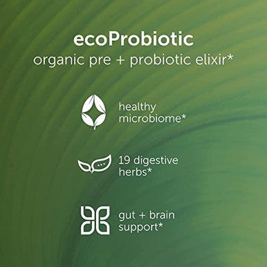 Ecoprobiotic Probiotic And Prebiotic With 19 Digestive Herbs Microbiome And Gut Health Live Fermented Liquid Vegan Supplement Formula For Optimal Digestion & Immunity (17 Fl. Oz)