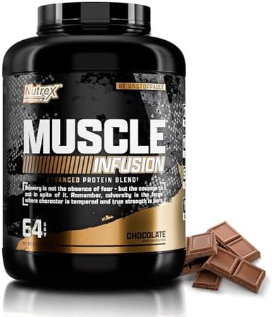 Nutrex Research Whey Protein Powder Chocolate Muscle Infusion Whey Isolate Plus Niox Bundle