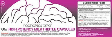 High Potency Milk Thistle Extract Capsules 200Mg Of Silymarins From Silybum Marianum 60 Count
