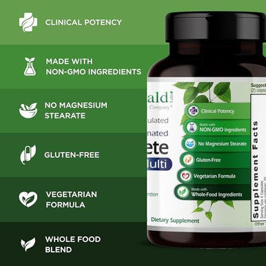 Emerald Labs Complete Clinical Multi - Multivitamin With Methylated Folate, Vitamin D3, Digestive Enzymes & More For Gut Health, Immune Support & More - 120 Vegetable Capsules (30-Day Supply)