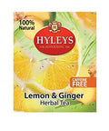 Hyleys Natural Ginger & Lemon Flavor Herbal Tea - 20 Tea Bags (Caffeine Gmo Gluten Dairy Sugar & 100% Natural Decaf)