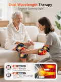 Halidodo Upgrade 4 Massage Area Knee Brace & Red Light Therapy For Knee Cord-Free Rechargeable Controller 20Min Auto Shut-Off 660Nm & 850Nm Red Light Therapy Device For Knee/Elbow/Shoulder.