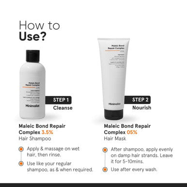 Minimalist Hair Mask For Damaged Hair Frizzy Hair Split Ends & Breakage Control | Maleic Bond Repair Complex 5% | Transglutaminase Amino Acids & Ceramides | For Women & Men | 7.05 Oz/200 Gm