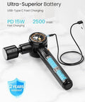 Napre Massage Gun With Heat And ColdMassage Gun Deep Tissue With Extension Handle & 3 Adjustable AnglesHandheld Percussion Back Massager For Muscle/Neck/Body Pain Relief6 HeadsWith Case