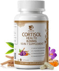 Lukaree 10In1 Cortisol Supplements W/ Ksm66 Ashwagandha 300Mg + Ltheanine 250Mg Magnesium Glycinate Saffron Phosphatidylserine Turmeric & Vitamin C D3 B6 B5 For Women Men 120 Capsules 2 Pack