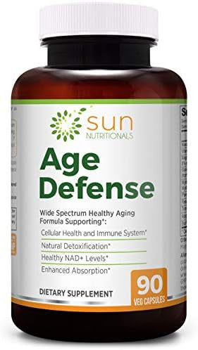 Age Defense With Sulforaphane Precursors Glucoraphanin & Myrosinase, Nad+ With Apigenin, Niacin & Tmg, Nrf2 & Sirtuin Activators Pterostilbene, Trans-Resveratrol, Vitamin K2, Magnesium, 90 Vcaps