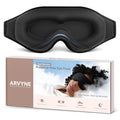 Arvyne Sleep Mask For Side Sleepers 100% Blackout Eye Mask For Sleeping With 3D Deep Contoured Cups Zero Pressure Lash-Friendly Adjustable Light Blocking Travel Mask For Men & Women Black