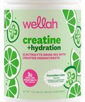 Wellah Creatine Electrolytes Powder (Cucumber Lime) 30 Servings - Hydration Drink Mix With 3G Of Creatine Monohydrate