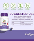 Maryruth's Iron Gummies For 14+ With Vitamin C For Absorption 60 Count