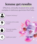 Lemme Play Daily Intimacy Gummies For Women And Men W/Clinically-Studied S7 Nitric Oxide Complex For Healthy Blood Flow Maca Root Goat Weed - Cherry Flavored (60 Count)
