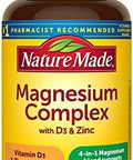 Nature Made Magnesium Complex With Vitamin D And Zinc Supplements, Magnesium Supplement For Muscle, Nerve, Heart & Bone Support With Vitamin D3 & Zinc For Immune Support, 60 Capsules, 30 Day Supply