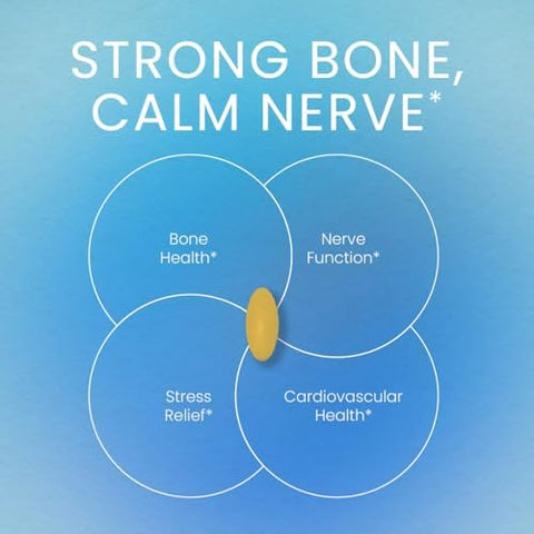 Bone and Nerve Complex Aquamin Calcium Aquamin Magnesium Magnesium Glycinate LTheanine Vitamin K2 Vitamin D3 Bone Health Nerve Function Stress Relief Cardiovascular Health Vegan 90 Servings