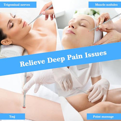 Matwsec Acupuncture Pen Acupressure Pen Facial Reflexology Tools For Muscle Tension And Pain Relief Stainless Steel Double Headed Face Stick Fascia Tool Deep Tissue Massage Tool 3 Pcs