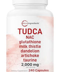 Micro Ingredients Tudca Bile Salts 2000Mg Supplement 240 Capsules 7-In-1 Complex With Nac Milk Thistle Glutathione Dandelion & Artichoke Extra Strength Tauroursodeoxycholic Acid Non-Gmo