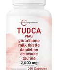 Micro Ingredients Tudca Bile Salts 2000Mg Supplement 240 Capsules 7-In-1 Complex With Nac Milk Thistle Glutathione Dandelion & Artichoke Extra Strength Tauroursodeoxycholic Acid Non-Gmo
