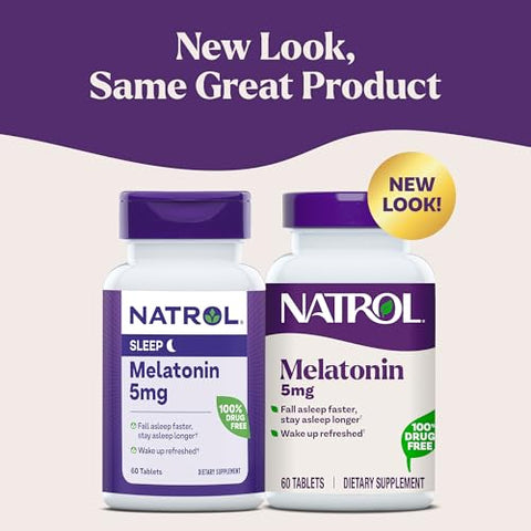 Natrol Melatonin 5 Mg Dietary Supplement For Restful Sleep Sleep Supplements For Adults 60 Melatonin Tablets 60 Day Supply