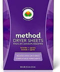 Method Compostable Lavender + Cypress Dryer Sheets Pack of 1
