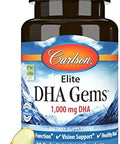 Carlson Elite DHA Gems 1000 mg DHA Supports Healthy Brain Function and Vision 30 soft gels