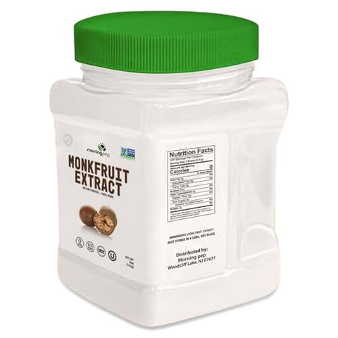 Morning Pep 100% Pure Monk Fruit extract sweetener, No Erythritol 5 oz and Morning Pep Monk Fruit Sweetener, golden Sugar Substitute, 2.5 lb