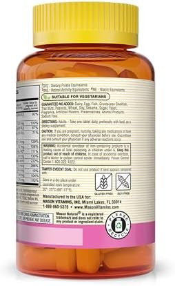 Mason Natural Masonatal Prenatal Formulation Prenatal & Postnatal Multivitamin For Women To Support Baby Development 100 Tablets