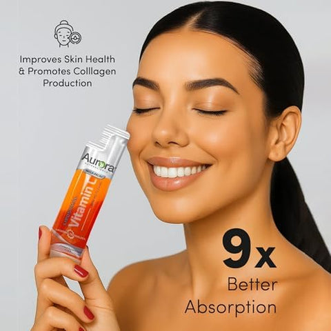 Aurora Nutrascience Mega Liposomal Vitamin C 32 Pack + Vitamin D3/K2 Bottle Bundle Supplement for Immune Support and Cognitive Health 32 Servings Each