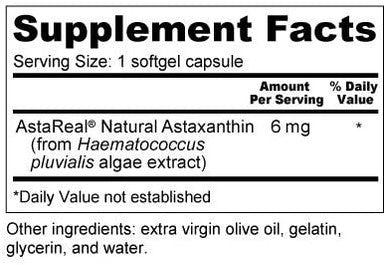 Astaxanthin 6mg 90 caps AstaReal for Eyes Skin Immunity USA Grown Natural Astaxanthin NonGMO
