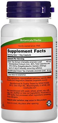 Now Foods Egcg 400Mg Green Tea 90 Ct
