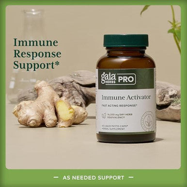 Gaia Herbs Pro Immune Activator Immune Support Supplement Features Ecea Ginger Root Elderberry & Andrographis Vegan Dairy & Gluten 40 Liquid Phytocaps (20 Servings)