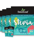 SweetLeaf Stevia Powder Packets Zero Calorie Sweetener with Stevia Leaf Extract No Artificial Sweetener Additive Sugar Free Keto Friendly Non GMO Gluten Free 35 Packets (Pack of 4)