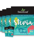 SweetLeaf Stevia Powder Packets Zero Calorie Sweetener with Stevia Leaf Extract No Artificial Sweetener Additive Sugar Free Keto Friendly Non GMO Gluten Free 35 Packets (Pack of 4)