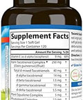 Carlson Tocomin SupraBio Full Spectrum Tocotrienol Complex NonGMO Tocotrienols Alpha Beta Gamma Delta 120 Softgels