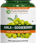 Pure Nutrition Amla Capsules (Indian Gooseberry) 1000 Mg Per Serving 180 Veg Capsules Amla Fruit Extract 500 Mg + Powder 500 Mg Standardized Extract NonGmo Herbal Supplement