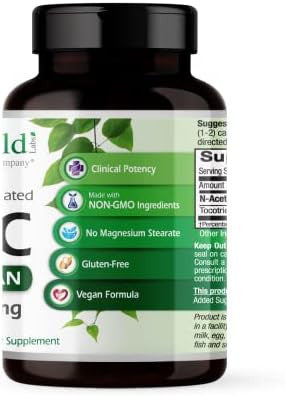 Emerald Labs Nac 600Mg - N-Acetyl-L-Cysteine - Vegan Amino Acid Supplement That Supports Detoxification - 60 Vegetable Capsules (60-Day Supply)