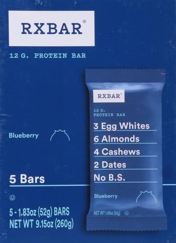 RXBAR Protein Bars, Protein Snack, Snack Bars, Blueberry, 9.1oz Box (5 Bars) (Pack of 2)