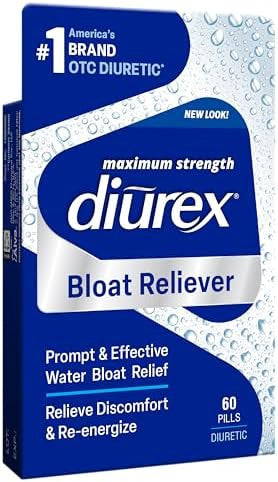 Diurex Bloat Reliever Relieve Water Bloat Puffiness Swelling & Fatigue Reenergize Maximum Strength 60 Count
