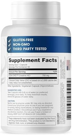 Bucked Up Creatine Hcl 750Mg Serving 60 Servings (60 Capsules)