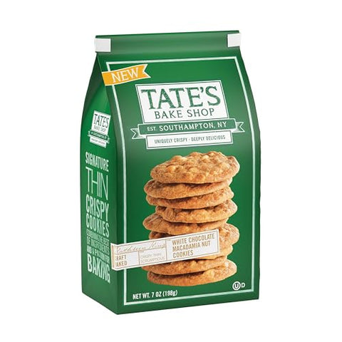 Tate's Bake Shop White Chocolate Macadamia Nut Cookies, 4-7 oz Bags