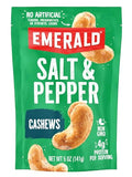Emerald Nuts Salt and Pepper Seasoned Cashews (1Pack) 5 Oz Resealable Bag Kosher Certified NonGMO Contains No Artificial Preservatives Flavors or Synthetic Colors