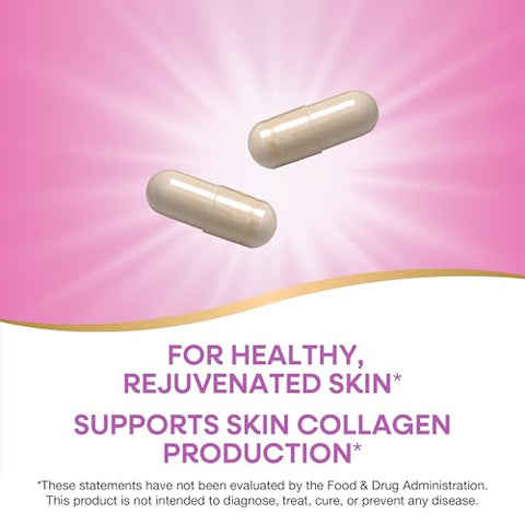 Nature'S Way Hydraplenish With Biocell Collagen Hyaluronic Acid Support For Collagen Production Elasticity & Healthy Skin 60 Capsules (Packaging May Vary)