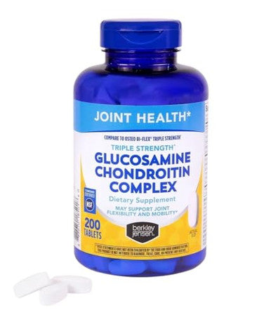 Berkley Jensen Triple Strength Glucosamine Chondroitin Msm Boswellia Complex 2703 Mg Joint Support Supplement For Women & Men Nsf Certified 200 Tablets (Pack Of 1)