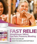 HealthA2Z Gas Relief Simethicone 180mg | Relieves from Stomach Discomfort and Gas | Anti Flatulence | Relieves Gas Fast