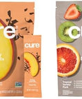 Cure Hydration Plantbased Electrolyte Drink Mix Energy & Dehydration Bundle No Sugar Coconut Water 100Mg Caffeine Nongmo Vegan 14Pack Peach Tea & 8Pack Tropical Variety