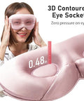 Litbear 100% 22 Momme Mulberry Silk Sleep Mask - 3D Contoured Eye Mask For Men Women Soft Breathable Sleeping Mask With Adjustable Strap Perfect Blocks Light For Sleeping (Pale Pink)